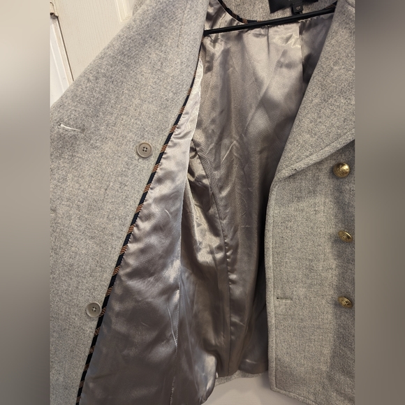 J. Crew Gray Pea Coat with Gold Buttons - Picture 3 of 4